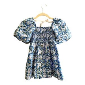 Janie and Jack The Natalie Floral Smocked Bubble Sleeve Dress Size 4T